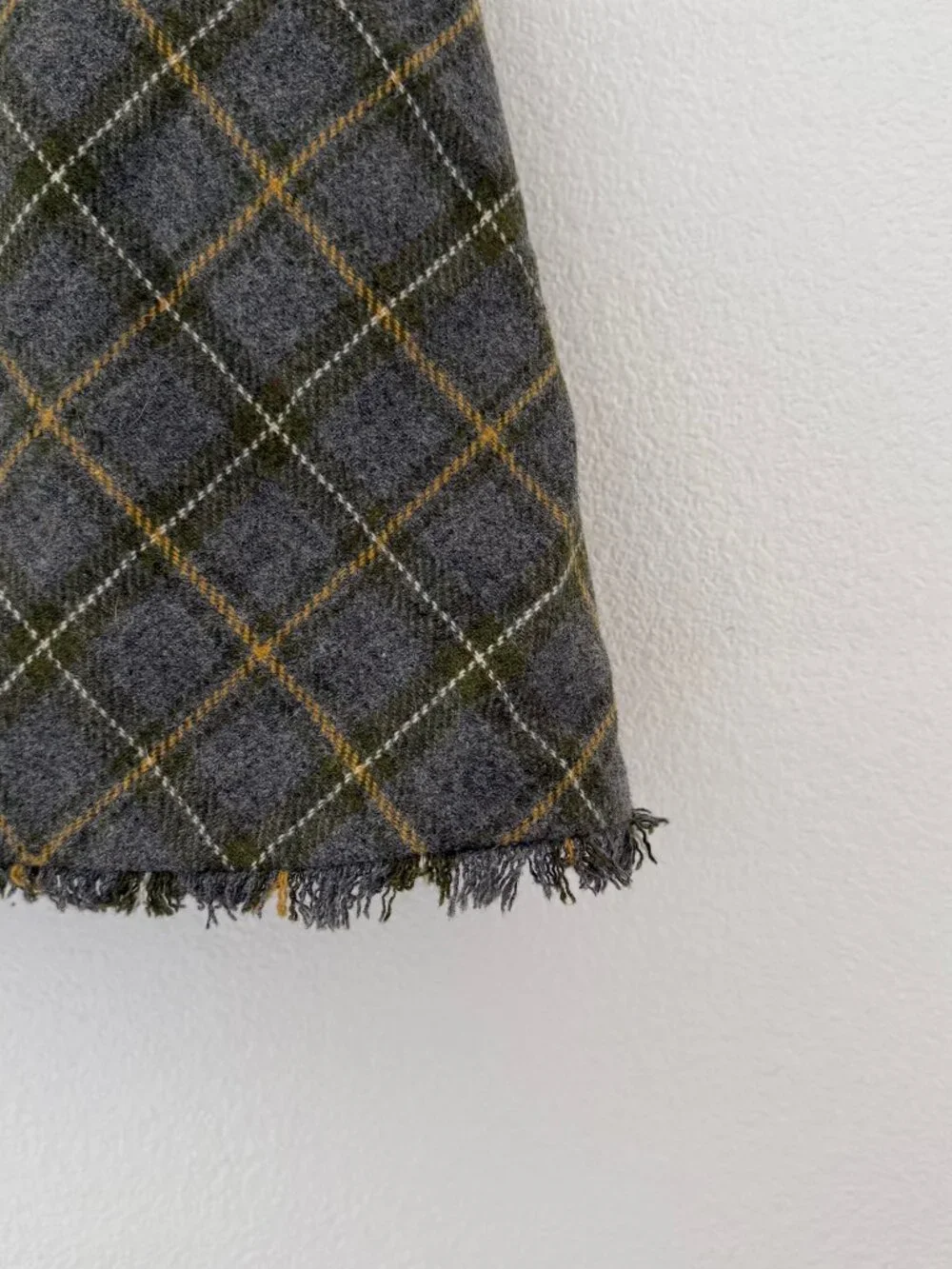 Banana Republic Plaid Wool Fringe Dress — Size 0